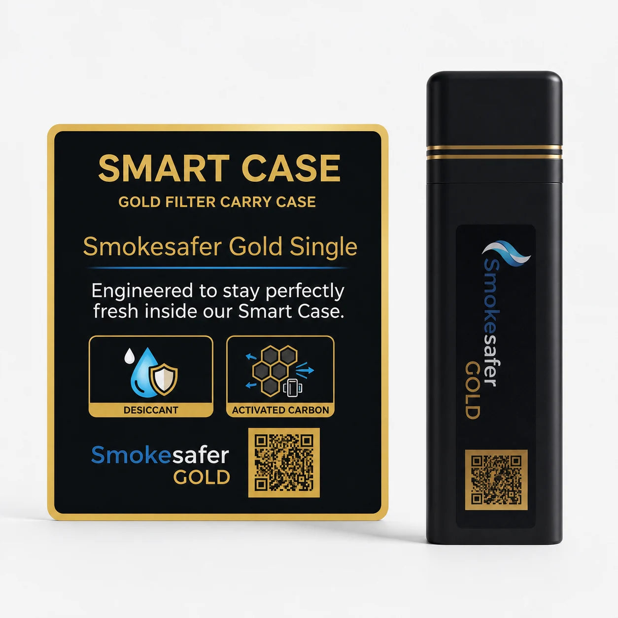 Smokesafer Smart Case + Gold Filter for Kingsize Cigarettes