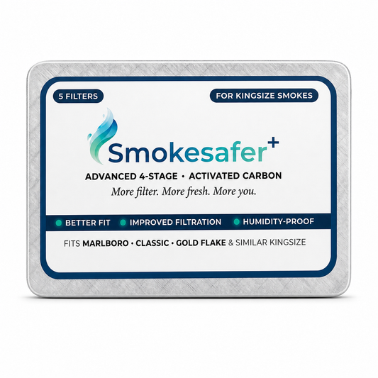 Smokesafer PLUS Advanced 4-Stage Activated Carbon Smoking Filters for Kingsize or regular Smokes.